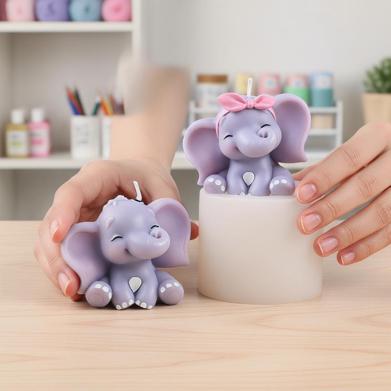 Cute 3D Elephant Silicone Cand - đánh giá và giá Soap Making Bar